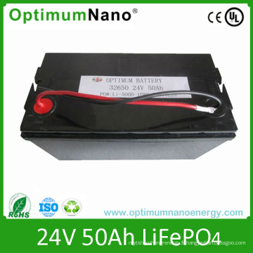 Le stockage solaire de réverbères de paquet de batterie de LiFePO4 24V 50ah